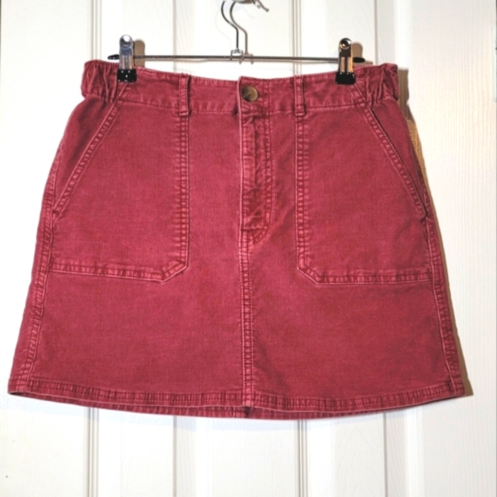 American Eagle Dusty Rose/Pink, Corduroy Utility Mini Skirt - Size 8